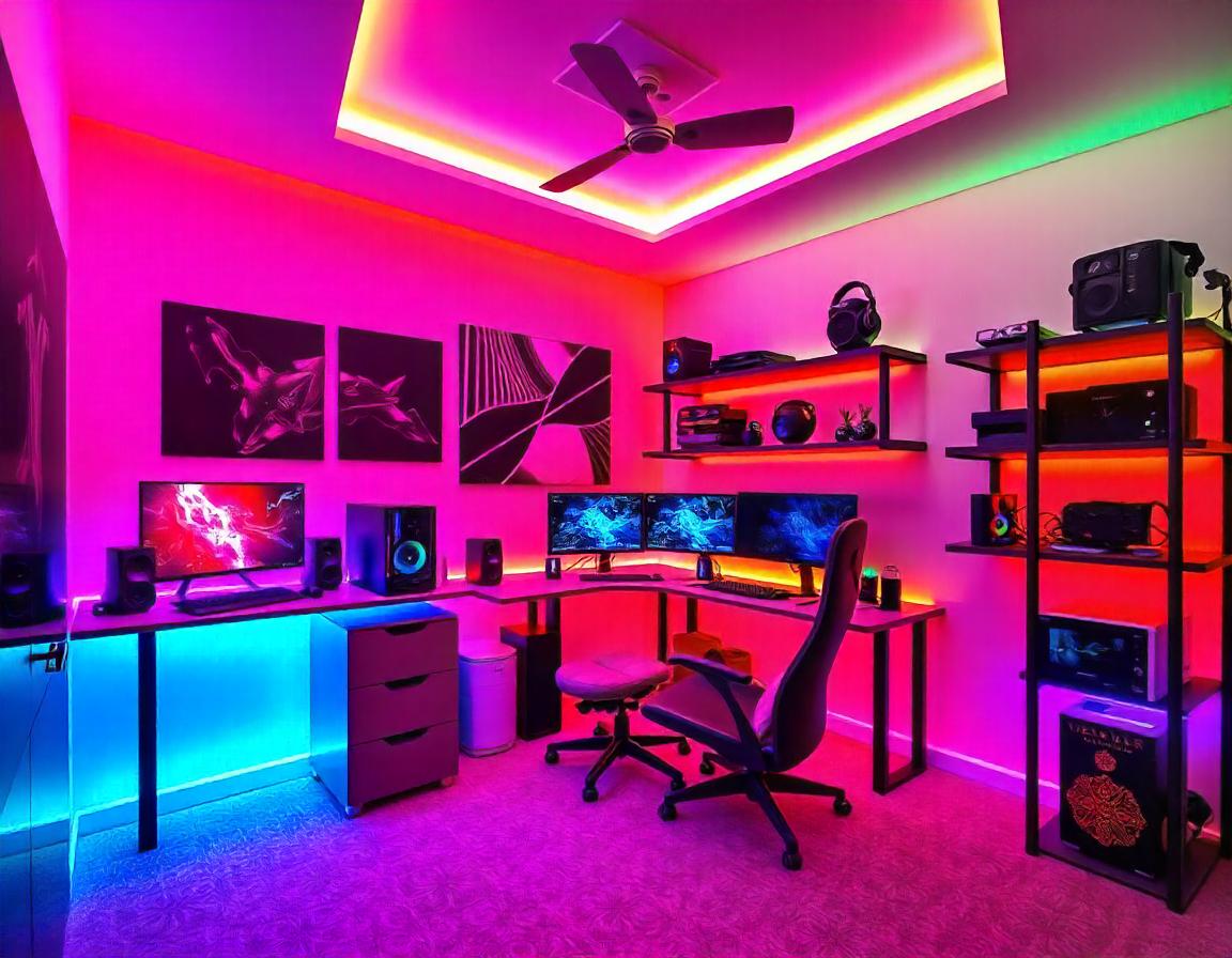 Tech-inspired gaming bedroom 